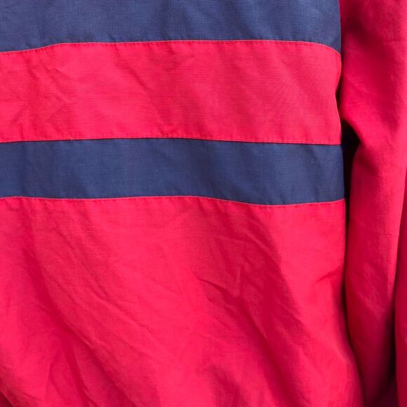 Red 80s Color Block Windbreaker Preppy Jacket Size Large - Picture 5 of 8